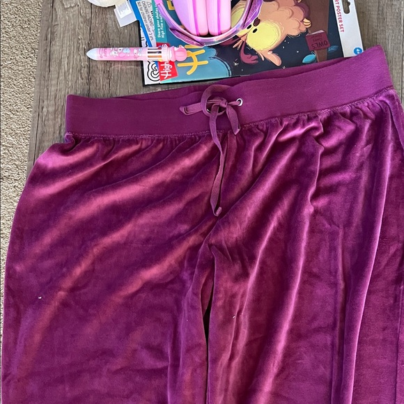 2/$10Fashion Bug Berry Velour Trousers - Picture 4 of 7